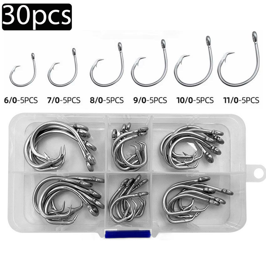 30pcs/box Fishing Hooks Stainl – Fishing Hook Circle recenzja i cena