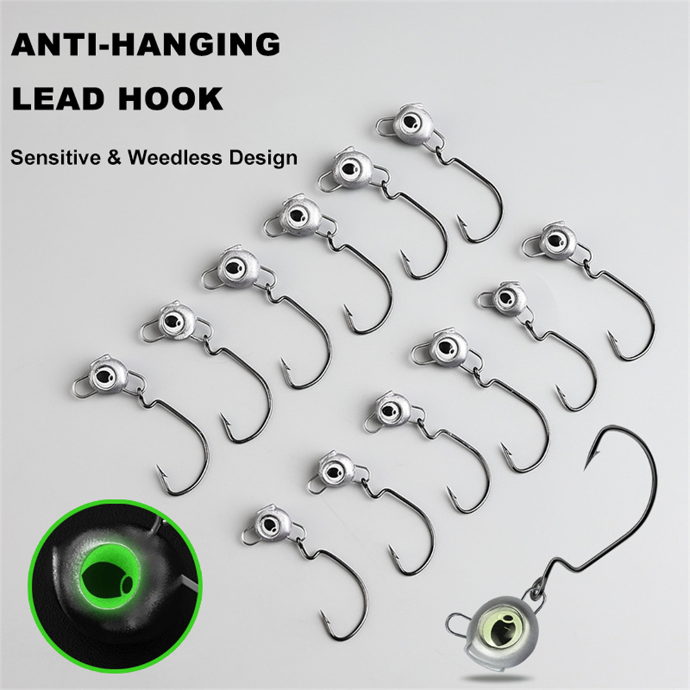 10pcs Weedless Jig Heads with  – Fishing Hook Weedless recenzja i cena