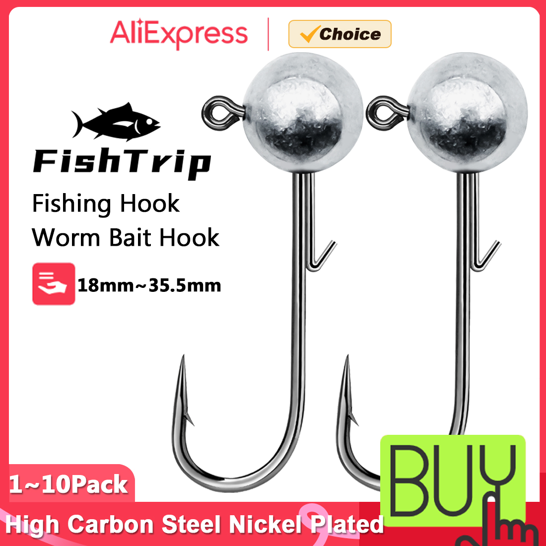 FishTrip 1~10pcs Ned Jig Heads – Fishing Hook Weedless recenzja i cena