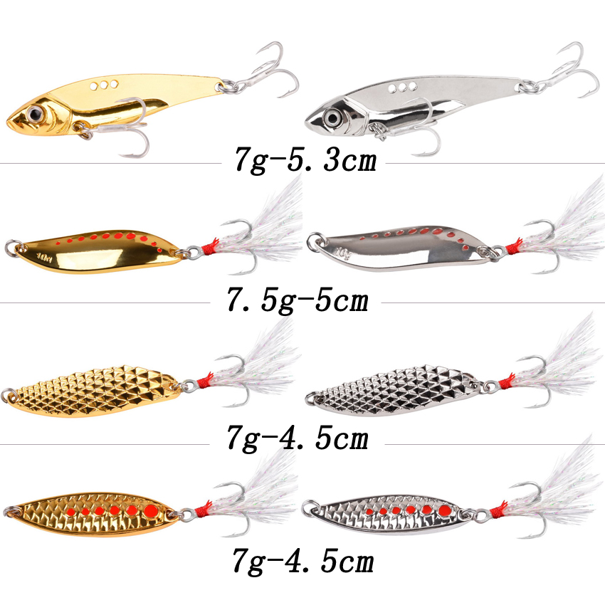 8PCS/Set Lure Metal Spinner Sp – Fishing Hook Treble recenzja i cena