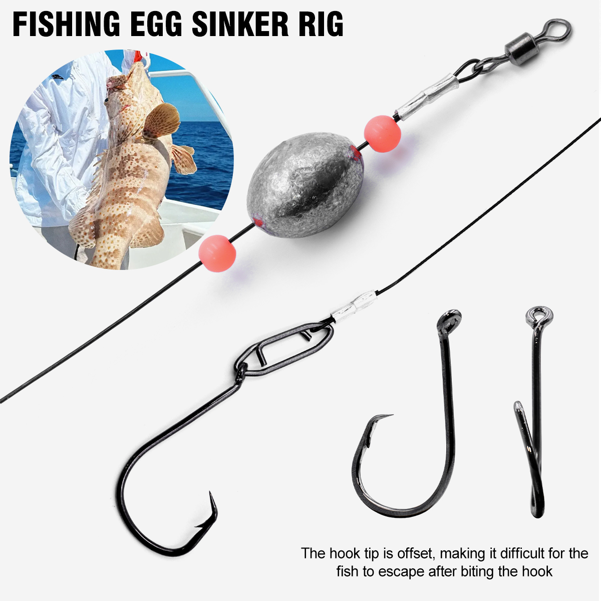 ZYZHE 2pcs Fishing Carolina Ri – Fishing Hook Circle recenzja i cena