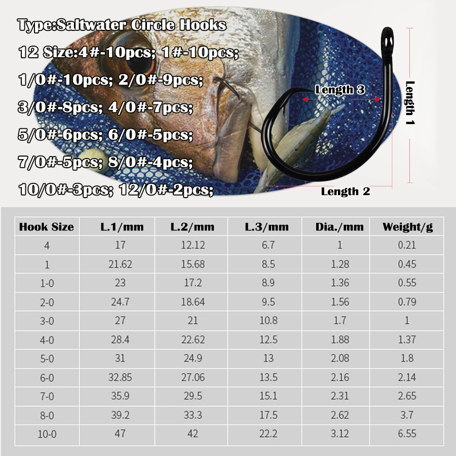 Circle Hooks 3X Strong Saltwat – Fishing Hook Assortment recenzja i cena