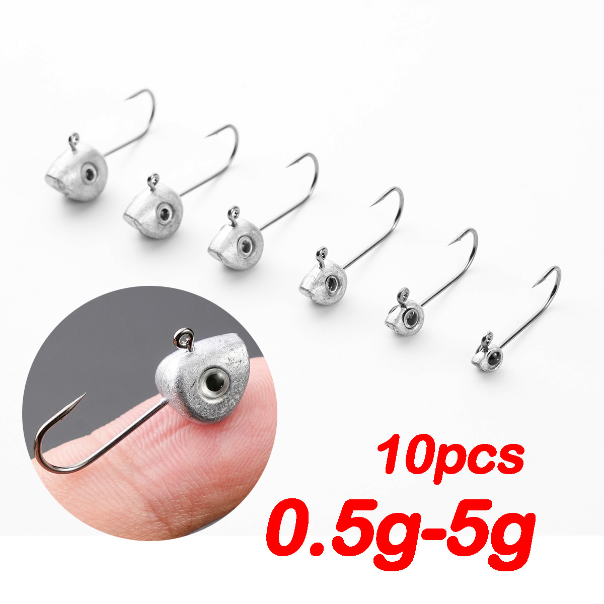 10pcs Mini Jig Head Hook 3D Ey – Fishing Hook Offset recenzja i cena