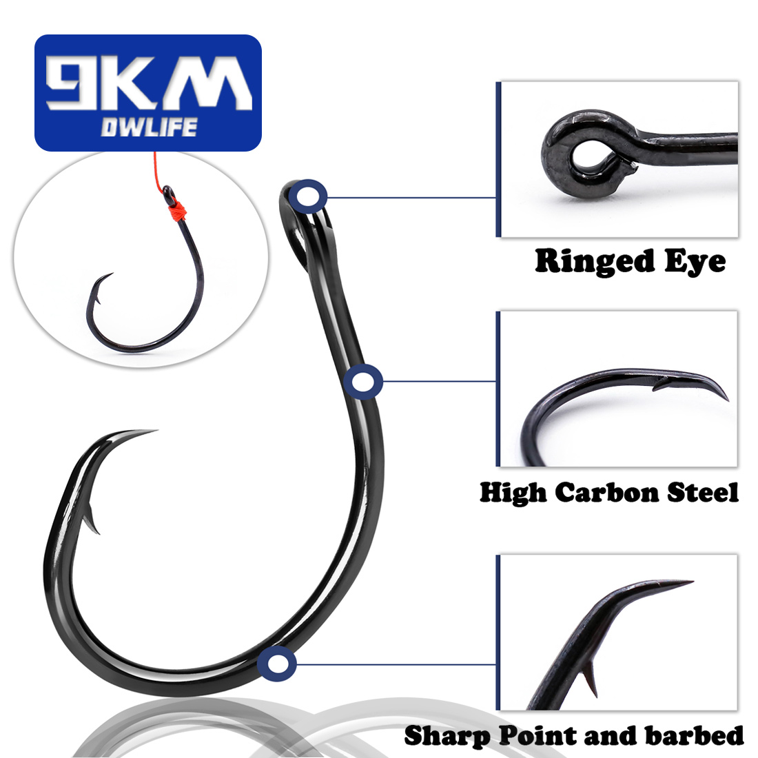 9KM 25-50Pcs Inline Wide Gap C – Fishing Hook Circle recenzja i cena