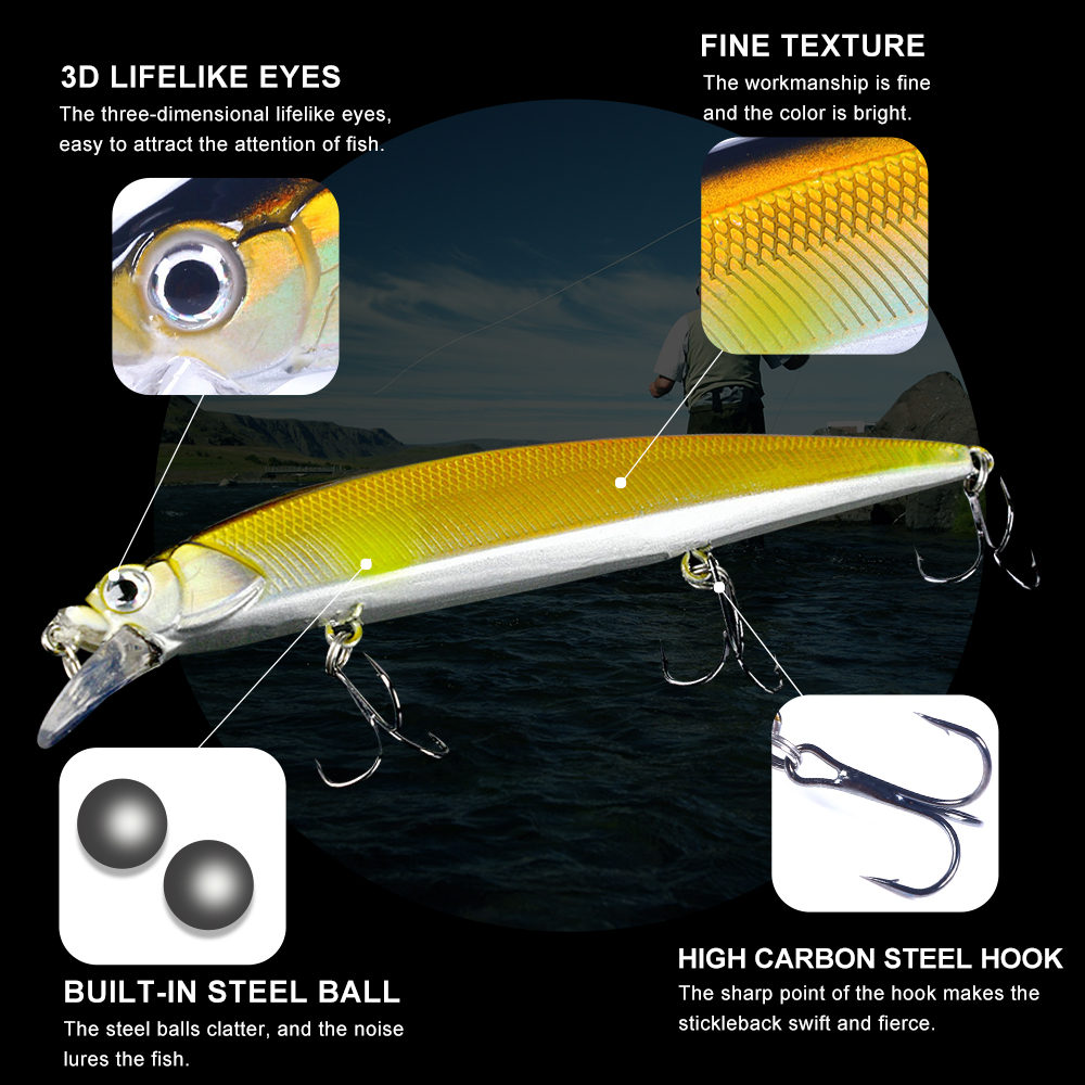 Jerkbait Minnow Fishing Lure A – Fishing Hook Treble recenzja i cena