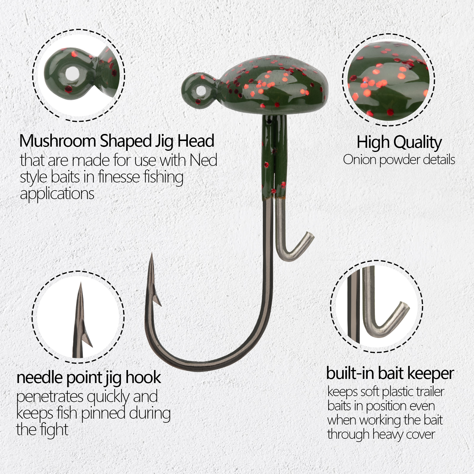 THKFISH 20pcs Ned Rig Jig Head – Fishing Hook Weedless recenzja i cena