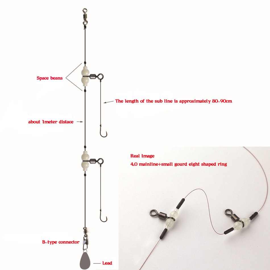 MNFT 100Pcs Luminous 3 Way Dur – Fishing Hook Size recenzja i cena