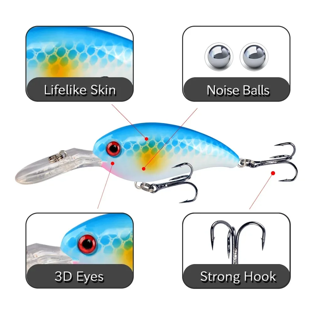 7Pcs Crankbait Fishing Lure Fl – Fishing Hook Treble recenzja i cena