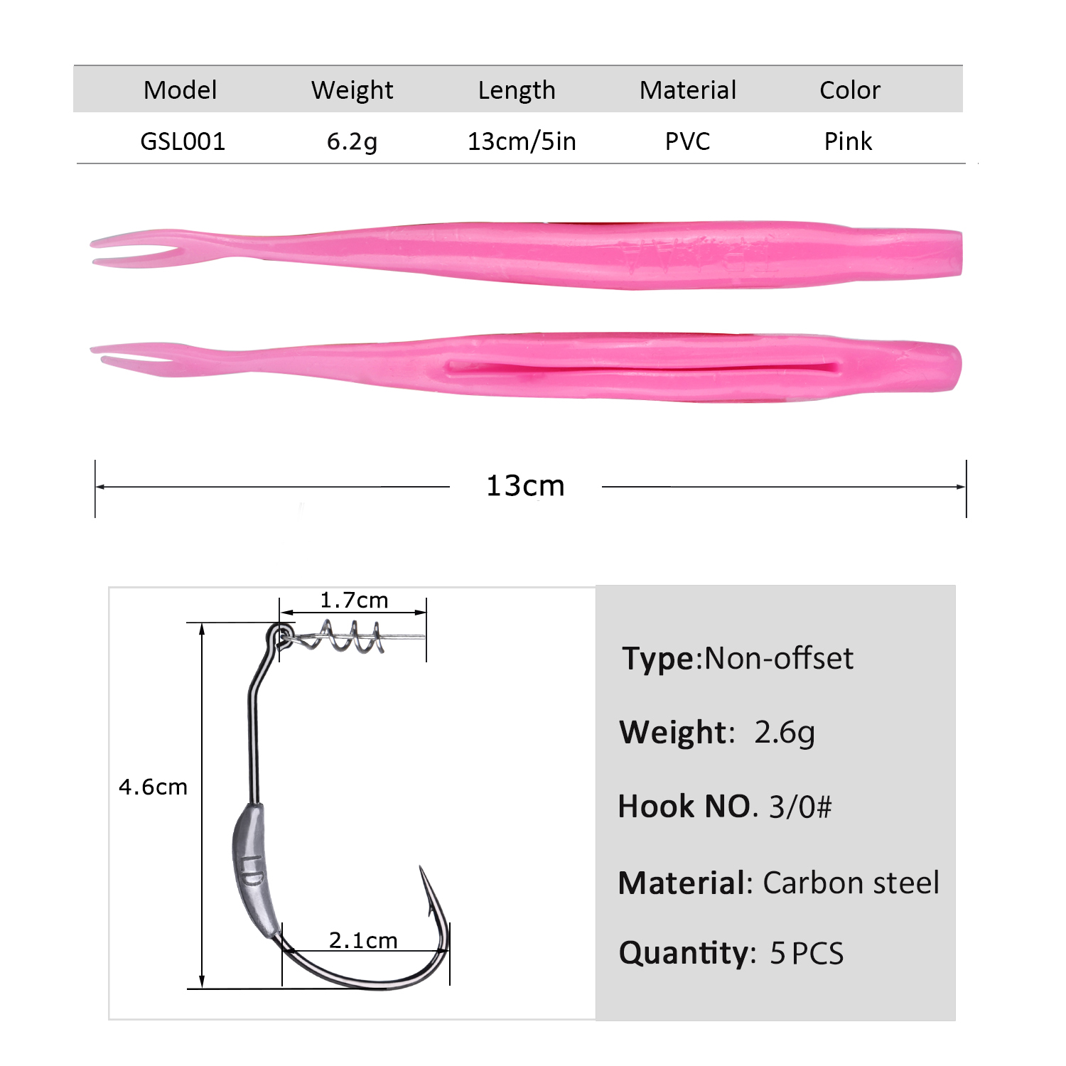 Goture 5pcs Weedless Split Tai – Fishing Hook Weedless recenzja i cena