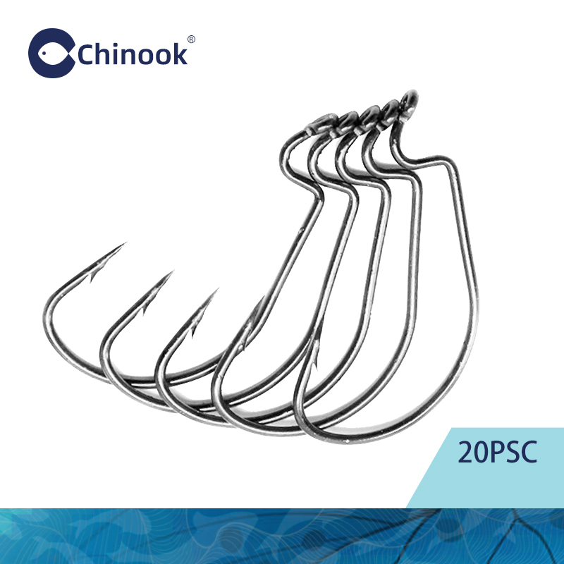 Chinook 20pcs Wide worm Texan  – Fishing Hook Offset recenzja i cena