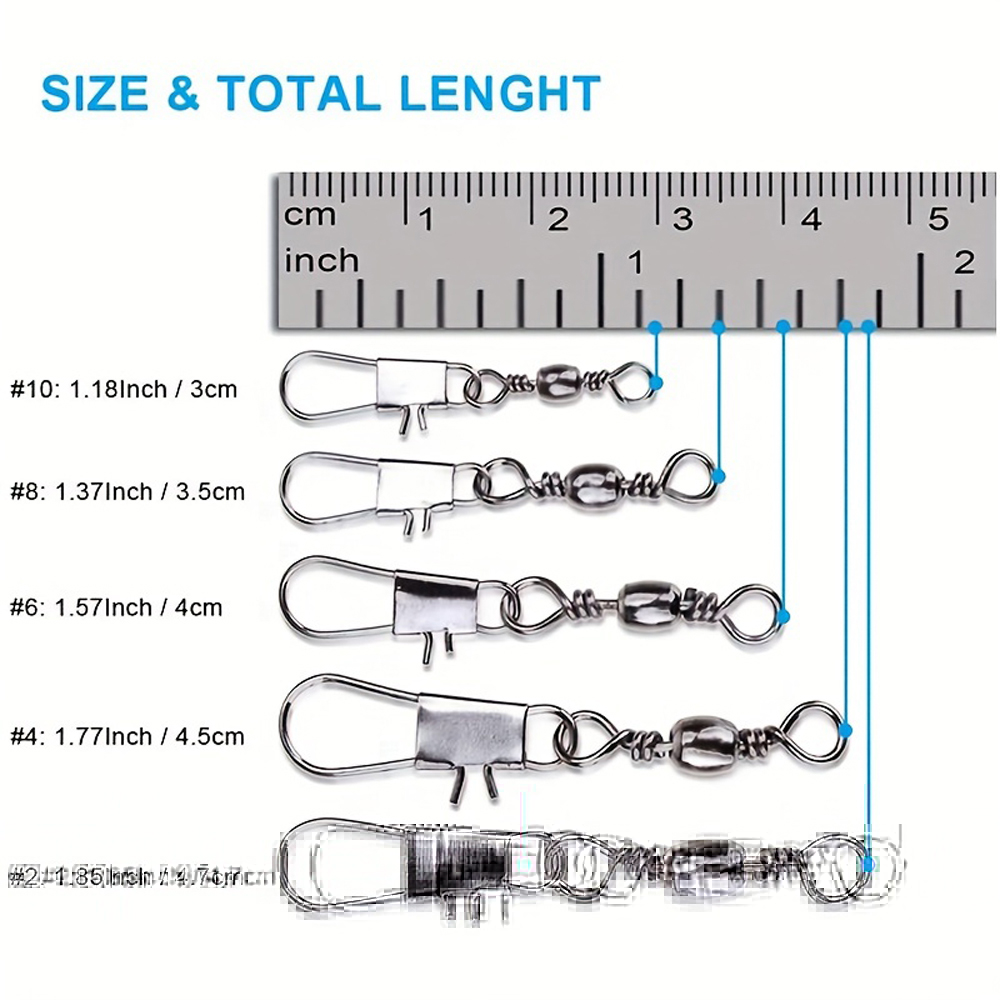 100Pcs/Lot 4#6#8#10#12# Swivel – Fishing Hook Stainless Steel recenzja i cena