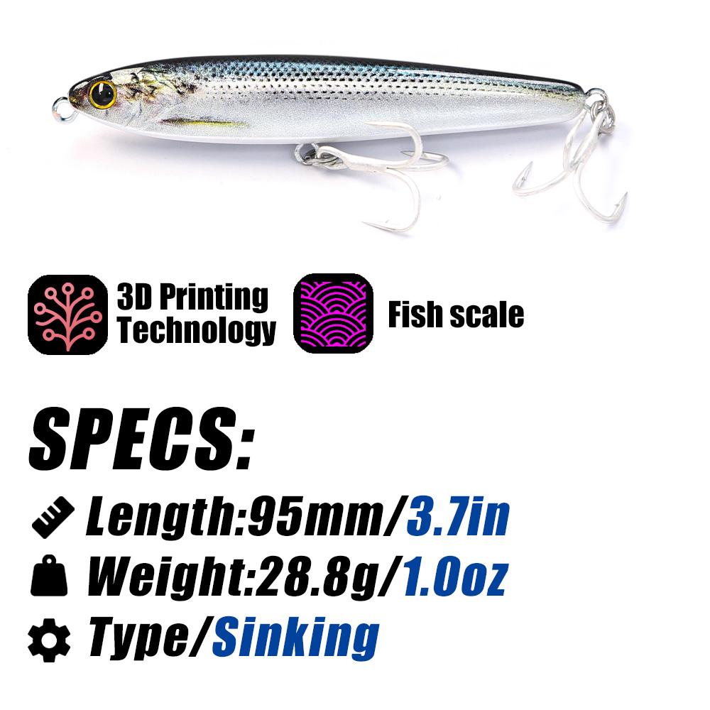 B&U Sinking Pencil Fishing Lur – Fishing Hook Treble recenzja i cena