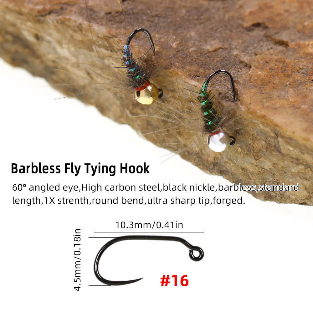 4pcs #16 Tungsten Beadhead CDC – Fishing Hook Barbless recenzja i cena