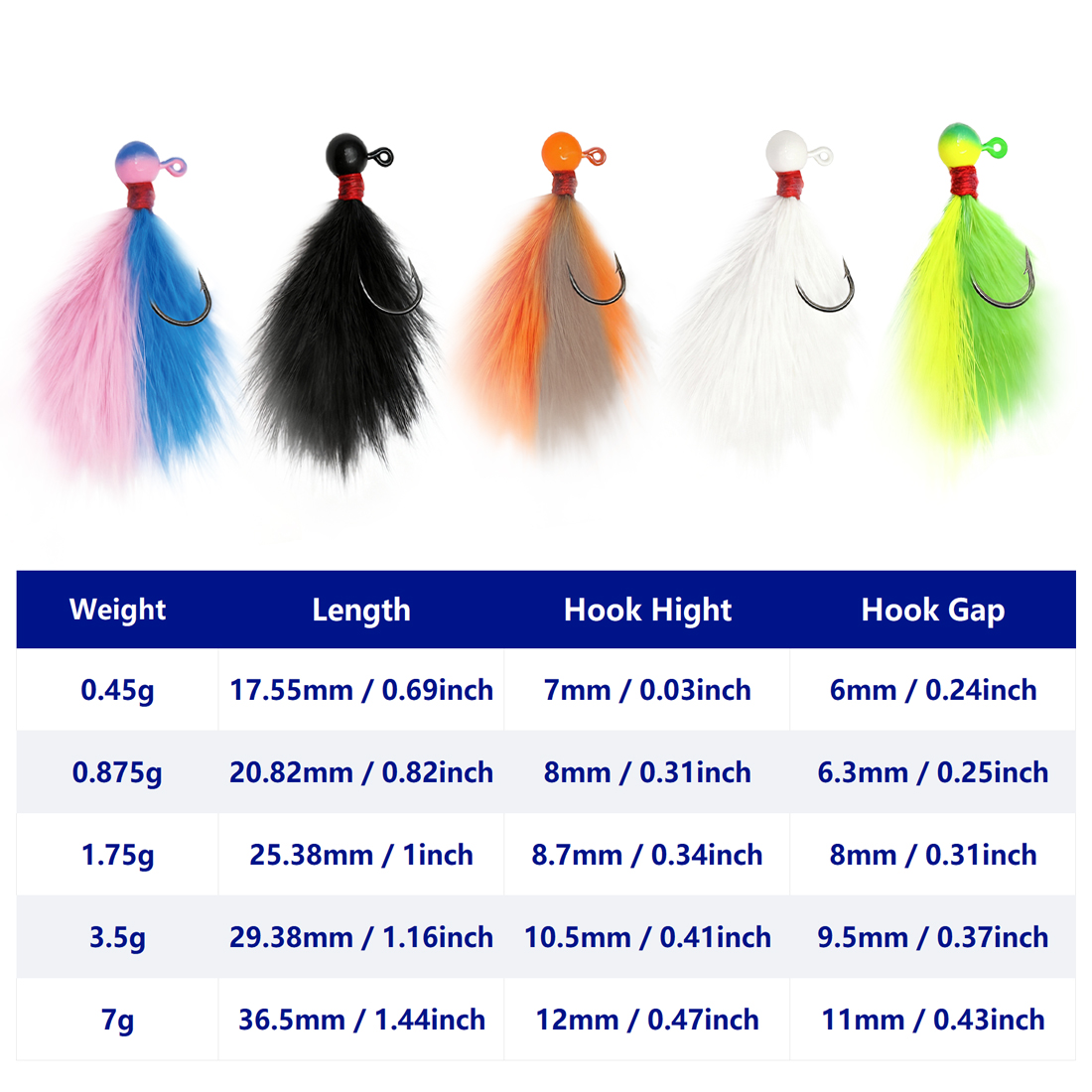 9KM 5pcs Mixed-Color Marabou J – Fishing Hook Assortment recenzja i cena