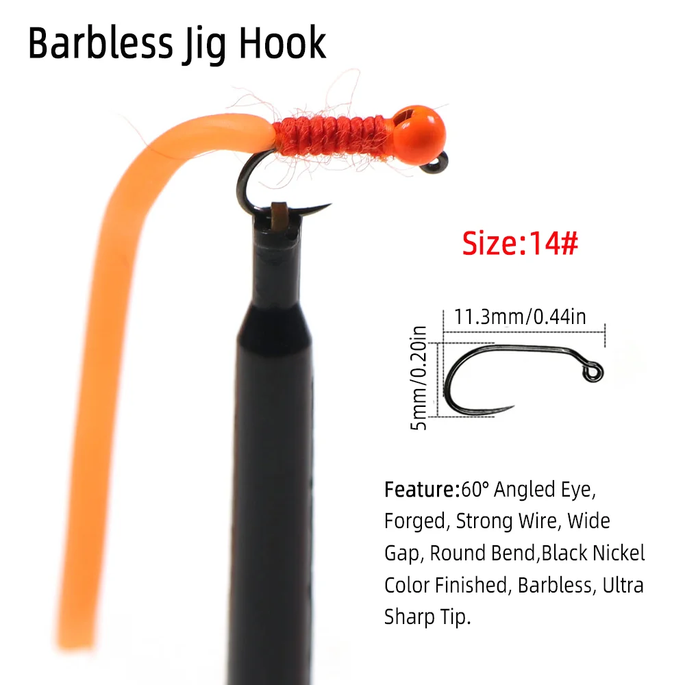 4pcs #14 Tungsten Bead Head Sq – Fishing Hook Barbless recenzja i cena