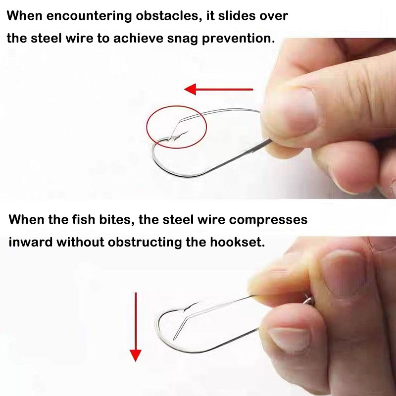20/40Pcs Weedless Offset Worm  – Fishing Hook Weedless recenzja i cena