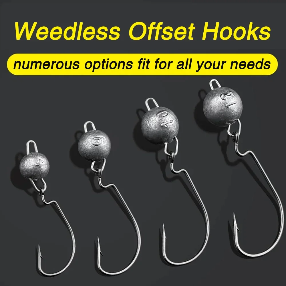 5Pcs Metal Jig Head Worm Hooks – Fishing Hook Offset recenzja i cena