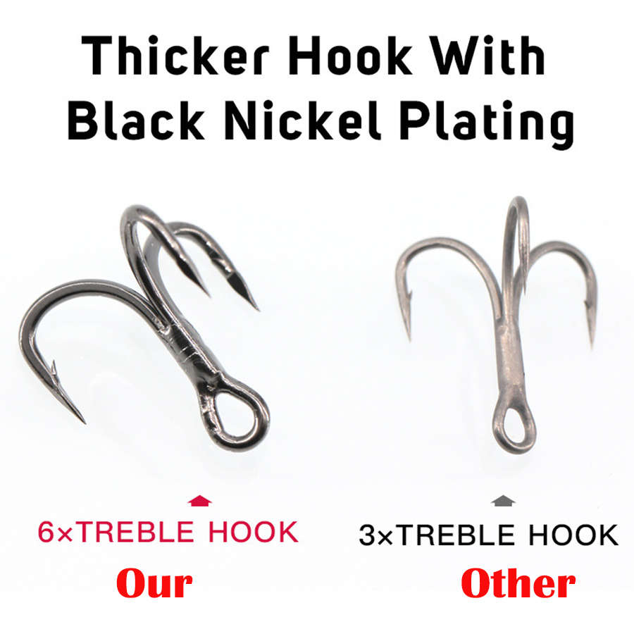 6X Fishing Treble Hooks Black  – Fishing Hook Offset recenzja i cena
