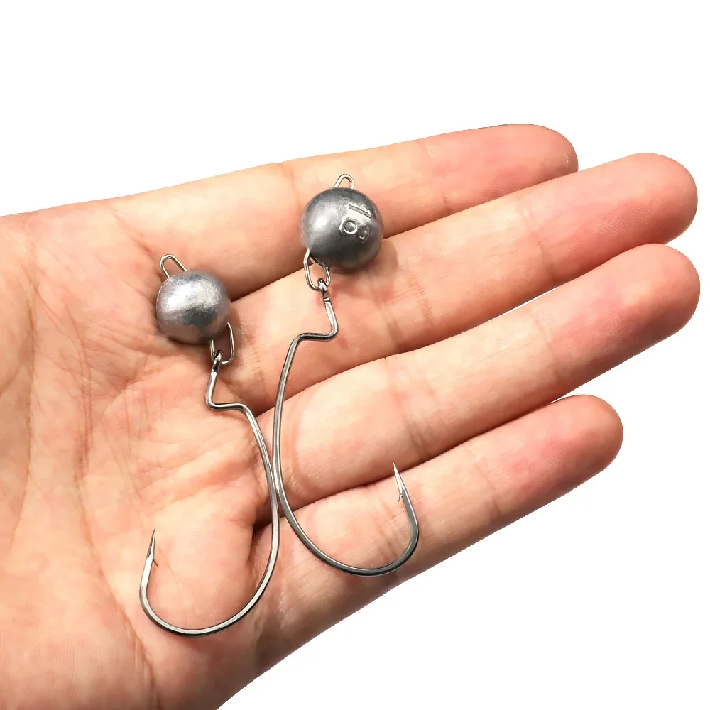5pcs Metal Jig Head Worm Hooks – Fishing Hook Offset recenzja i cena