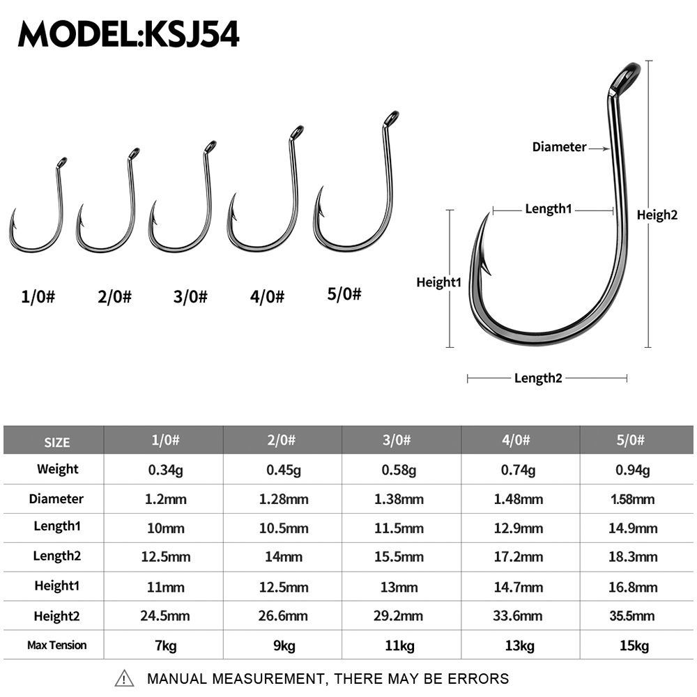 KATYUSHA  100PCS J Hooks 1/0-2 – Fishing Hook Offset recenzja i cena